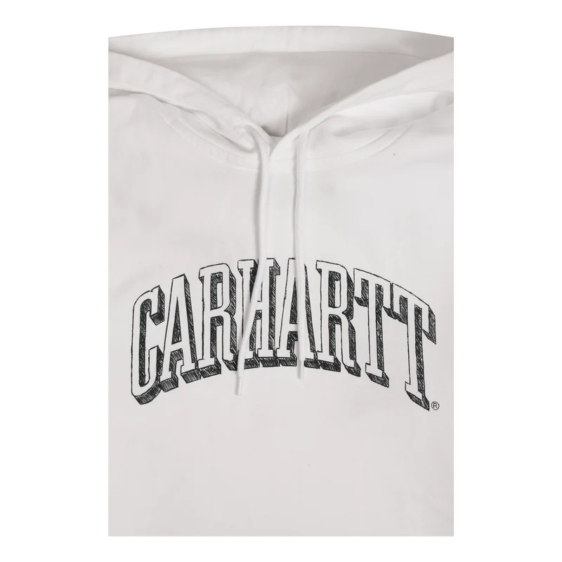 Hooded Scrawl Sweat White / Juniper