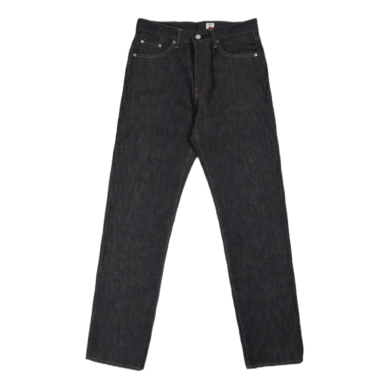 Loose Straight Nihon Menpu, Dark Pure Indigo Rainbow Selvage, 13.5oz, Blue Unwashed