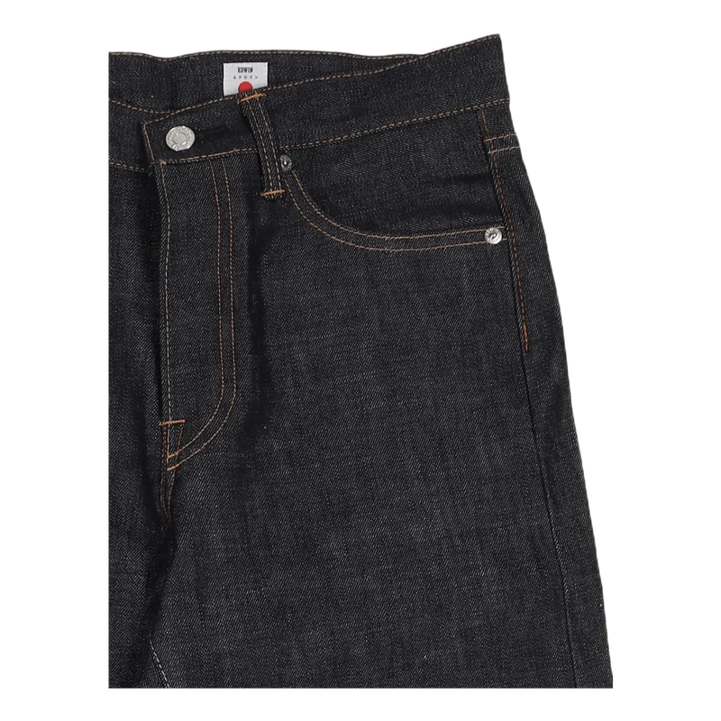 Loose Straight Nihon Menpu, Dark Pure Indigo Rainbow Selvage, 13.5oz, Blue Unwashed