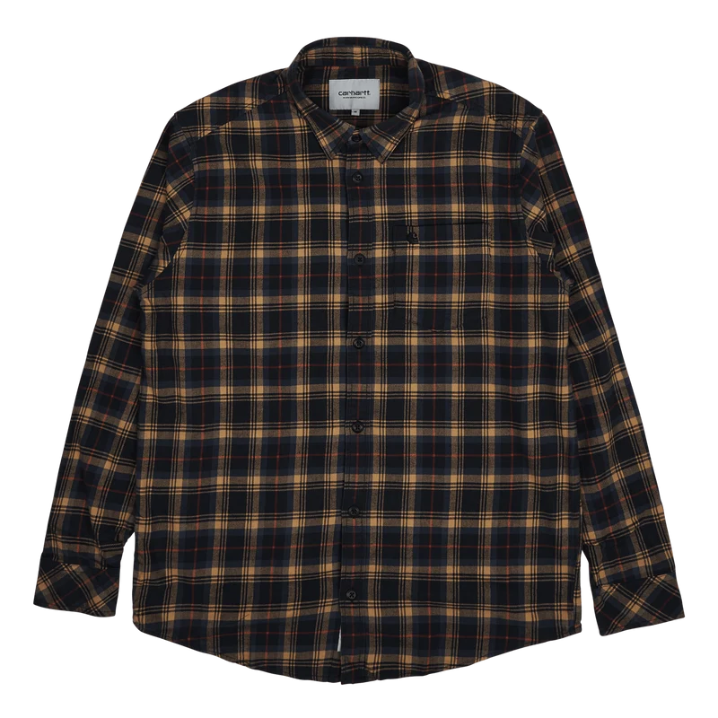 L/s Lermond Shirt Lermond Check, Ochre / Dark Na