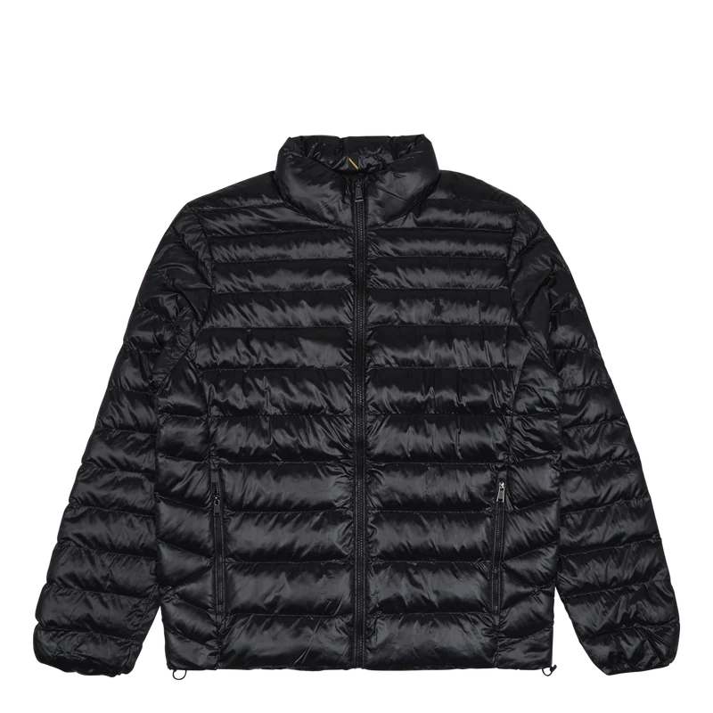 Packable Water-Repellent Jacket Polo Black Glossy