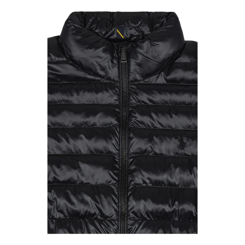 Packable Water-Repellent Jacket Polo Black Glossy