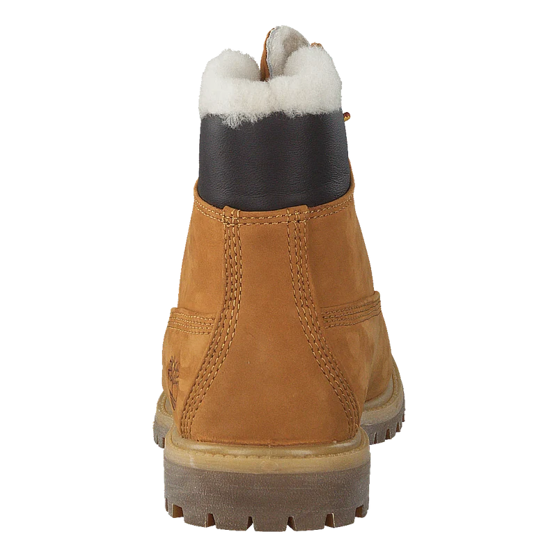 6 Inch Premium Shearling Lined Wheat Nubuck