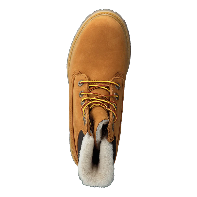 6 Inch Premium Shearling Lined Wheat Nubuck