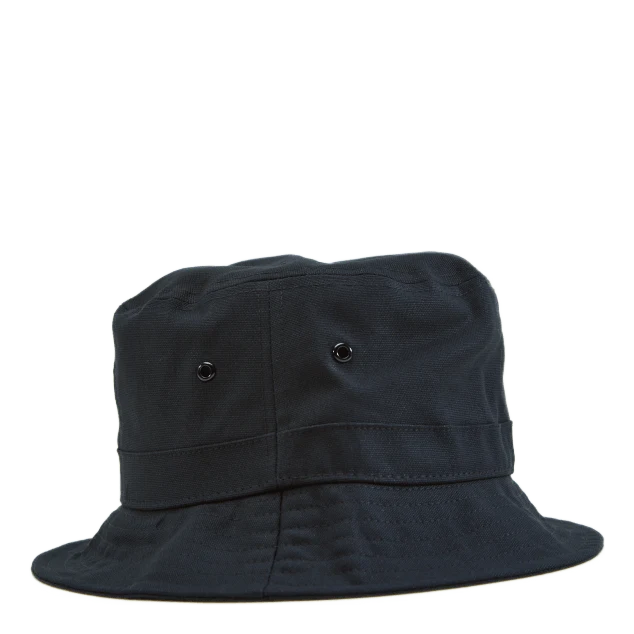Script Bucket Hat Cotton Canva Black / White